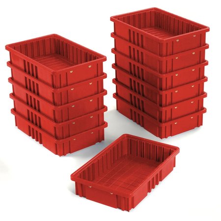 QUANTUM STORAGE SYSTEMS Divider Box, Red, Polypropylene, 16-1/2 in L DG92035RD
